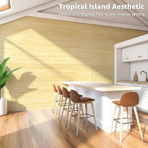 Art3d 48 x 96 in Pole Wrap Natural Bamboo Wall Panel - Image 2