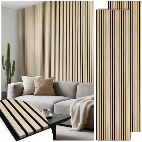 2 Pack 108’’x23.6’’ Fluted Acoustic Wood Slat Wall Panels by LARWORKS