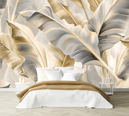 PYFFYP-Golden Banana Leaf Peel and Stick Wallpaper murals - Image 4