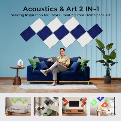 12 Pack Self-Adhesive Acoustic Panels, 2nd Generation Sound Absorbing Panel - Image 5