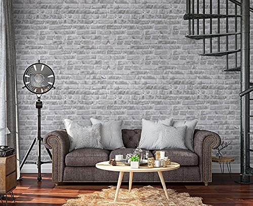 Timeet 17.7" x 472" Grey Brick Wallpaper Peel and Stick Wallpaper Self-Adhesive - Image 2