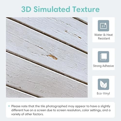 Commomy 3D Faux Wood Wall Stickers Peel and Stick 10 Pcs 11.8" x 11.8" - Image 4