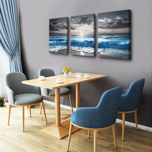 TTHYUEWS Black And White Beach Wall Pictures Wall Decor - Image 5
