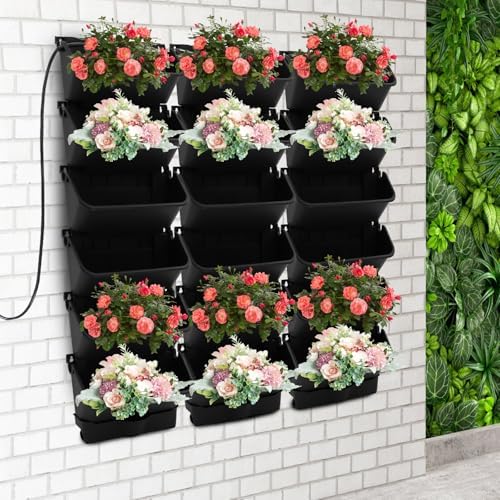 18 Pots Vertical Wall Planter, Self-Watering Garden System - Image 4