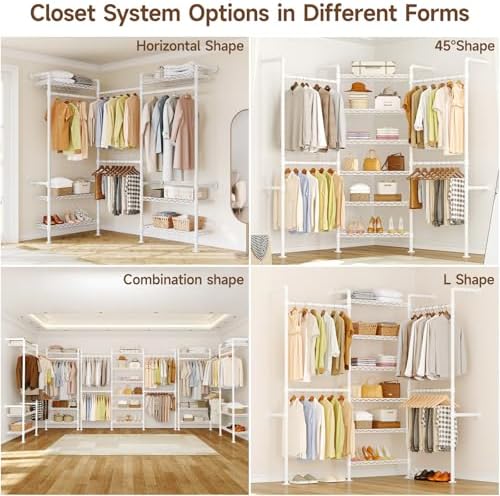 ONBRILL L3 Wall Mounted Metal Pipe Closet System Heavy Duty Garment Rack - Image 5