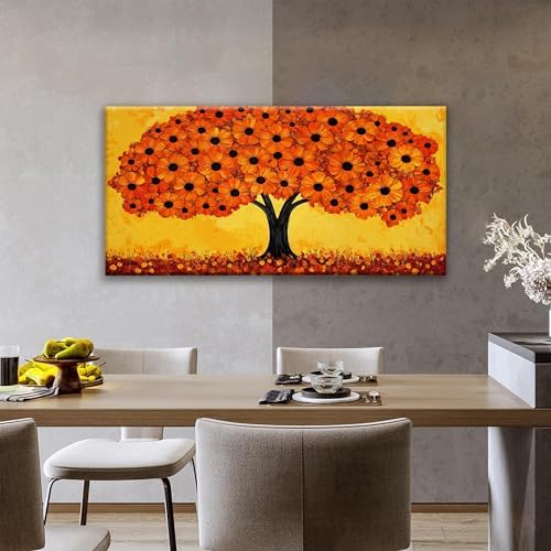 TAIJXAGSG Canvas Art Wall Decor Print Paintings Orange Tree Of Life Wall Art - Image 5