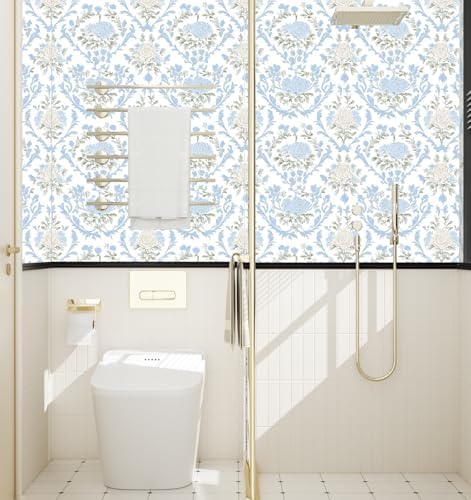 ILHIIOR Blue Floral Peel and Stick Wallpaper Boho 17.5 x118 Inches - Image 5