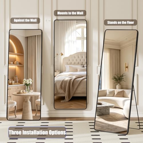 Krymnar 68"x28" Rectangle Full Length Mirror, HD Shatterproof Glass & - Image 3