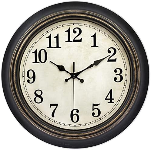 45MinST 14 Inches Retro Wall Clock, Silent Non Ticking Battery Operated Movement by 45MinST