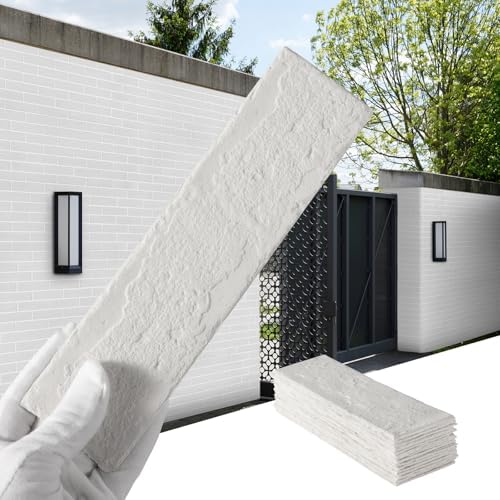 White Thin Brick Veneer Faux Brick Wall Panels – 15 PCS, 2.5 Sq.Ft by KIJOU