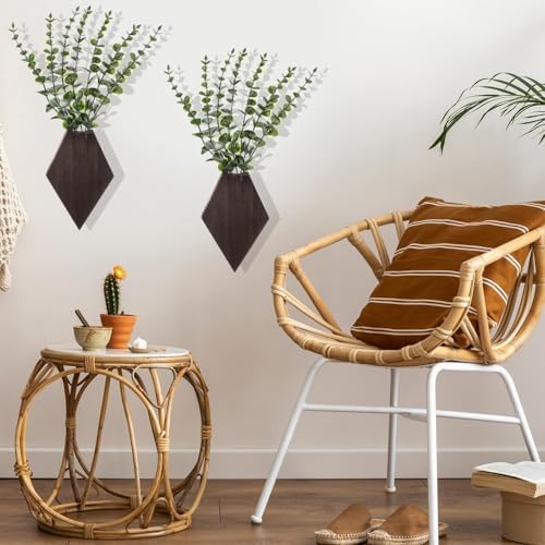 Chunful 2 Pcs Wooden Wall Planter Decor, 7.1 x 4.7 x 1.2 Inches - Image 5
