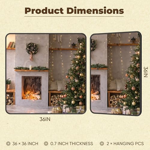 Antok 36x36 Black Metal Framed Bathroom Mirror, Wall Mirror - Image 4