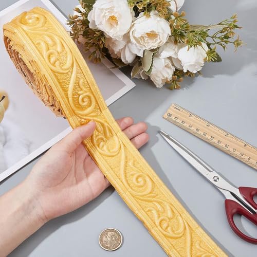 CRASPIRE 177x1.57In Molding Peel and Stick Wallpaper Border Retro Gold Wood - Image 3