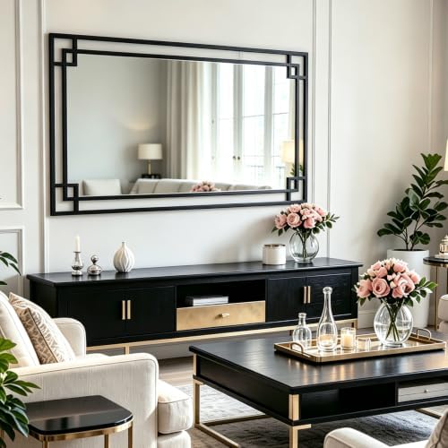 Chende 59''x30'' Large Rectangular Black Mirror - Image 5