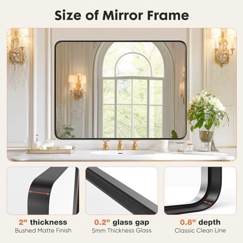 Sweetcrispy Bathroom Wall Mirror, Vanity Mirrors - Image 5