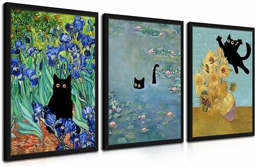 Wood Framed Monet Wall Art Set of 3 by MUWAKWallArt