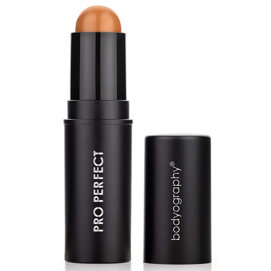Bodyography Pro Perfect Foundation Stick - Demi-Matte Finish with A Natural Look - Enhancer for Concealing, Highlighting, and Contouring - Vitamin C & E (Chai)