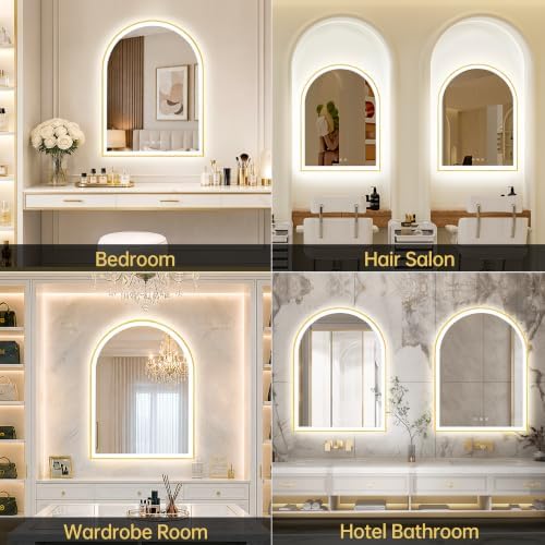 24"x32" Arched LED Lighted Bathroom Mirror - Image 6