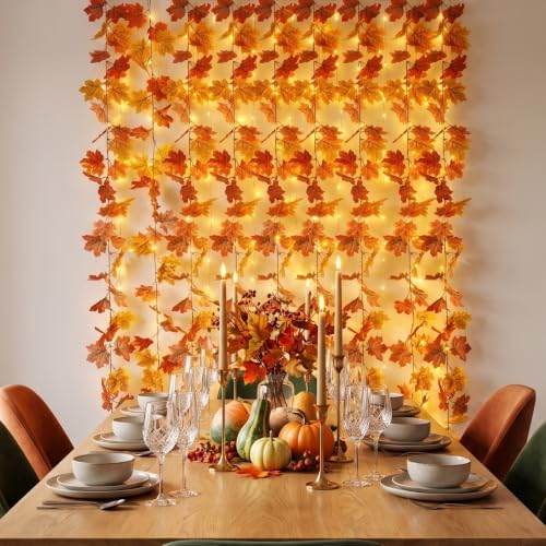 suddus Curtain Lights, Fall Garland - Image 3
