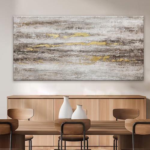 YISXINOAG Brown Grey White Abstract Wall Art Modern Contemporary 29"X58" - Image 4