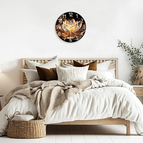XFM Lotus Flower Wall Clock 16 inch Modern Zen Floral - Image 6