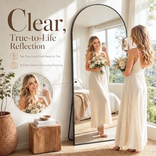 90"x46" Arched Full Length Mirror, Large Floor Mirror - Image 5