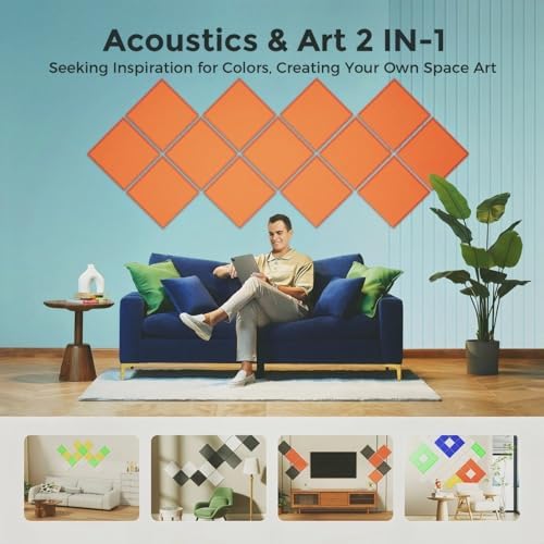 12 Pack Self-Adhesive Acoustic Panels, 2nd Generation Sound Absorbing Panel - Image 5