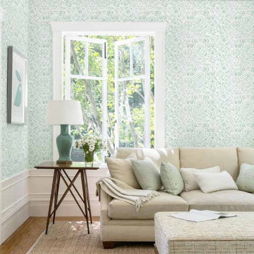 Dimoon Watercolor Floral Peel and Stick Wallpaper Soft Sage Green Contact Paper - Image 5