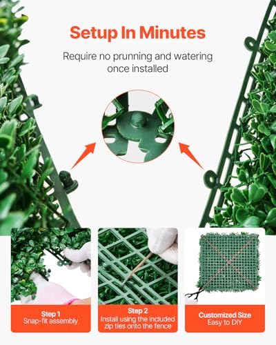 VEVOR Artificial Grass Wall Panels, 3D Combination Greenery Boxwood Panel - Image 4