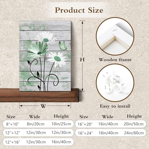 HVEST Country Green Floral Wall Art - Image 7