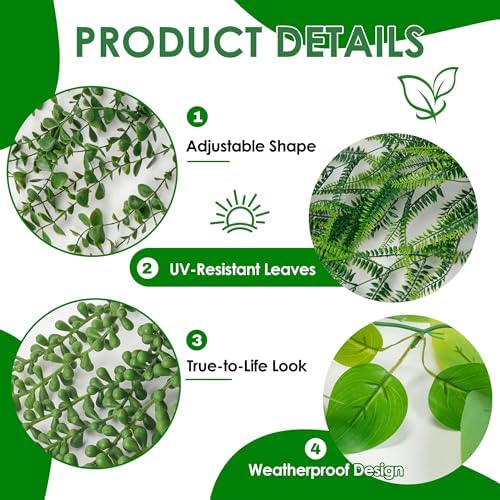 Der Rose 4Pcs Fake Hanging Plants - Image 4