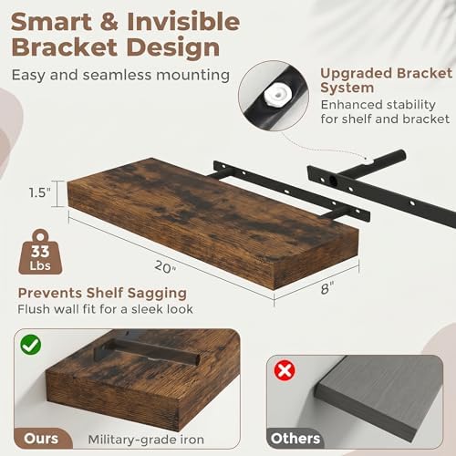 20 Inch Floating Shelves for Wall - Image 2