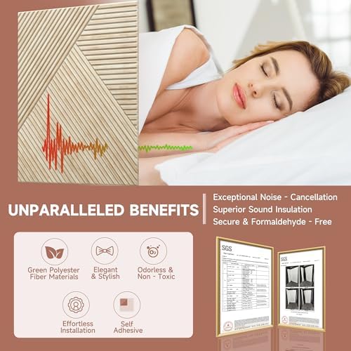 TO-TH Sound Absorbing Panels Self-Adhesive Acoustic Panel 6Pack, Rustic Oak - Image 3