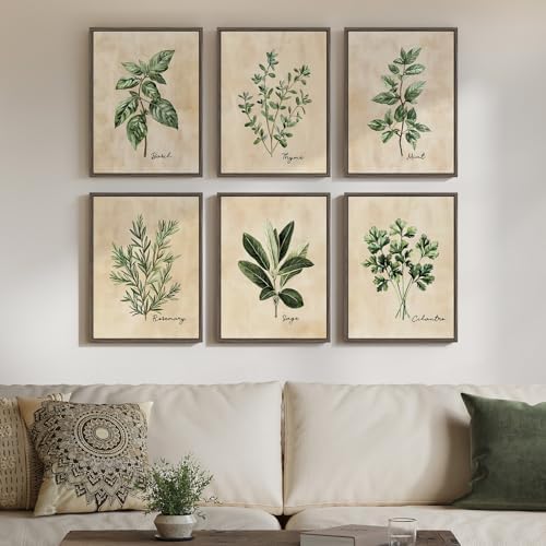 Framed Neutral Sage Green Botanical Wall Art - Image 3