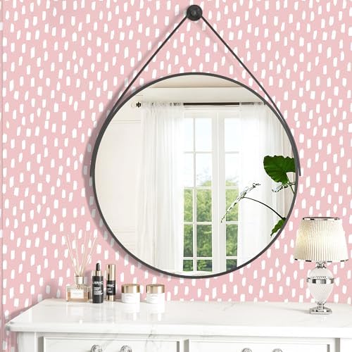 HAOKHOME Peel and Stick Wallpaper Pink White Girly Kids Room 17.3in x32.8ft - Image 2