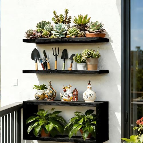Ypvxe15.7in Floating Shelves Set of 3, Anti-Sag Bracket, Wall Storage Shelves - Image 5