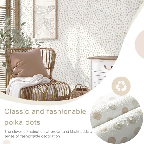 Dimoon 17.3''x177.2'' Peel and Stick Wallpaper Boho Beige Contact Paper Natural - Image 2