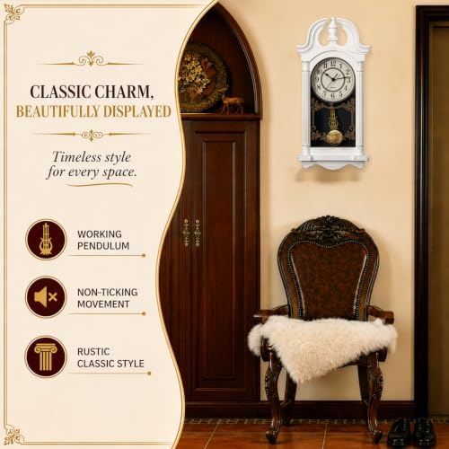 Clockswise Vintage Grandfather-Style Wall Clock - Image 6