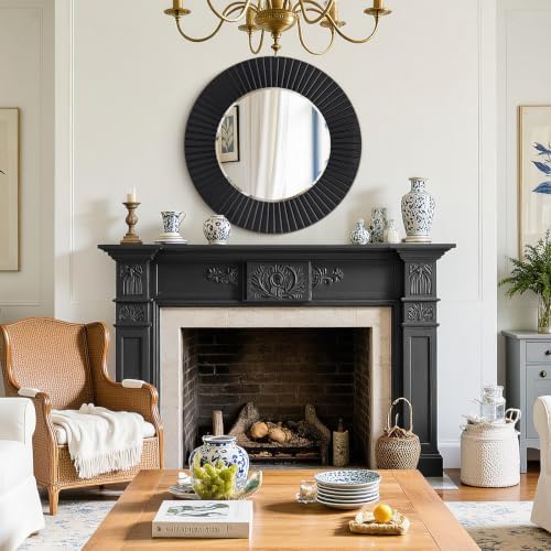 Chende 30'' Black Round Wall Mirror - Image 7