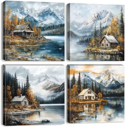 Fall Forest Wall Art Mountain Pictures Wall Decor Nature Botanical Prints by BLBORLINART