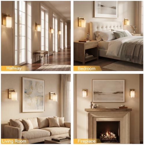 Kalium Wall Sconces Set of Two, Modern Gold Vanity Wall Lights - Image 4