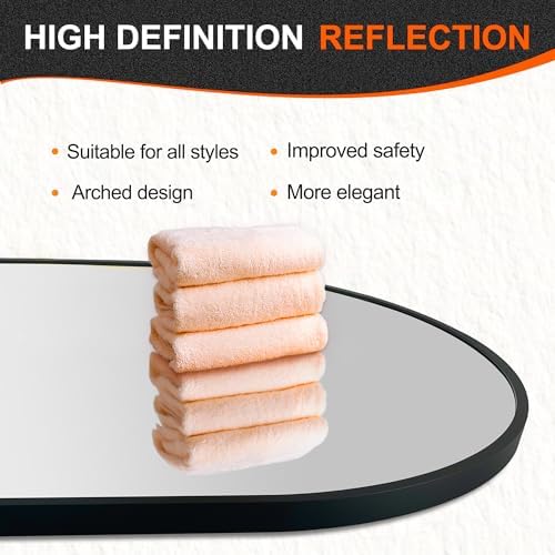 Delma 30x20 Black Oval Bathroom Mirror - Image 6