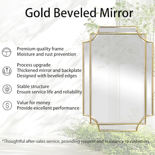 30"x20" Geometric Rectangle Beveled Mirror - Image 5