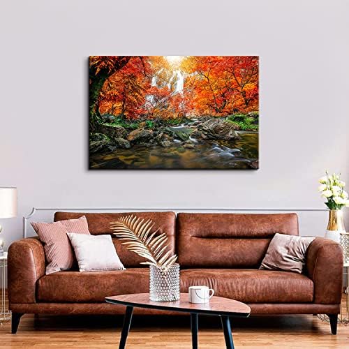 Mountain Waterfall Canvas Wall Art Tropical Forest Pictures Wall Decor - Image 2