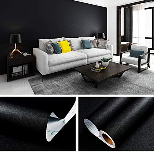 practicalWs 15.7" x393.7" Black Wallpaper Self Adhesive and Removable - Image 2