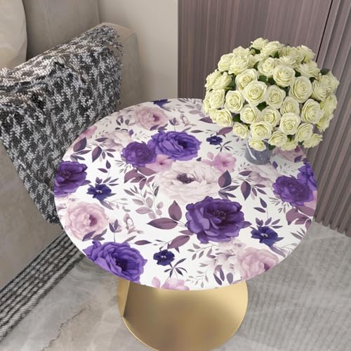 BOKEBEVE Super Long White Purple Floral Peel Stick Wallpaper 17.5 x 787In - Image 6
