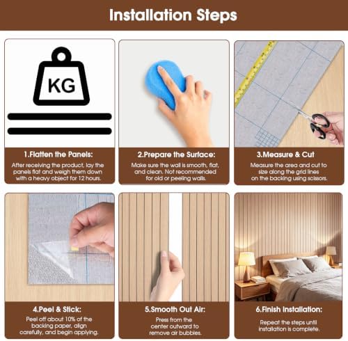 3D Peel and Stick Wall Panels PVC Grille Slat 118"x15.8" Self-Adhesive Wall - Image 5