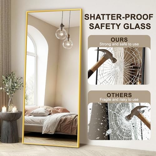 FICTOR Full Length Mirror with Stand, Floor Standing Mirror - Image 3