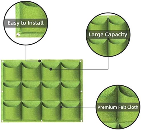 Hanging Planting Grow Bags, 12 Pockets Hanging Vertical Wall Planter Wall - Image 4