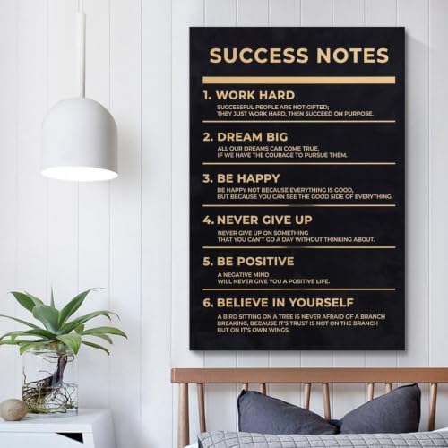 WBYMZWP Success Notes Motivational Poster Canvas Wall Art Aesthetic Decorative - Image 5